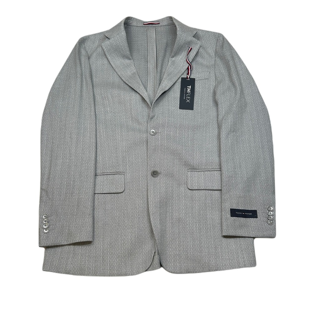 Tommy Hilfiger Sport‎ Coat Mens 38R 38 Gray Herringbone Stretch $295